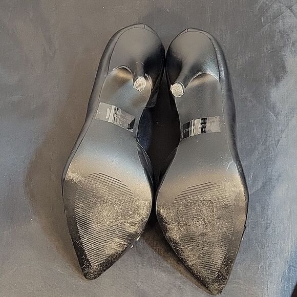 QUPID LEATHER UPPER POINTED TOE SEQUIN BEADED HIGH HEEL D'ORSAY SHOE - Picture 9 of 12